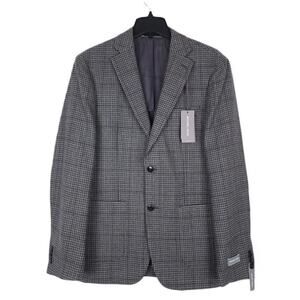 Michael Kors Men's Classic-Fit Wool Sport Coat Grey Tan Houndstooth 42L NWT